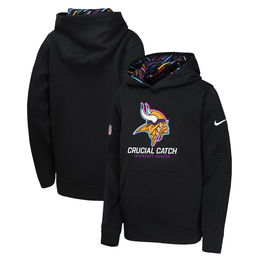 Youth Minnesota Vikings 2024 Nike NFL black hoodie